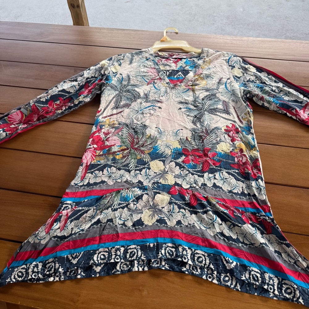 Johnny Was Multicolor Floral Tunic - Picture 2 of 12